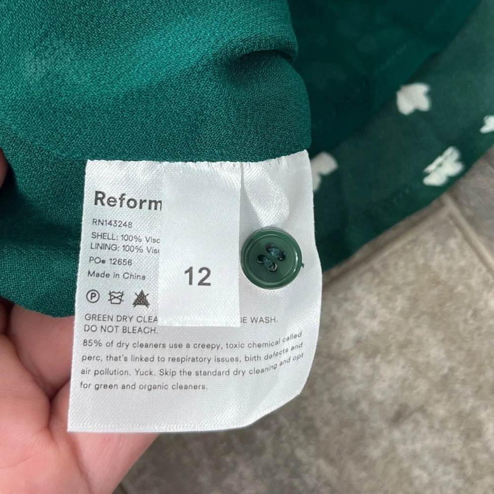 NEW Reformation Irma Green Floral Minidress - Picture 10 of 13